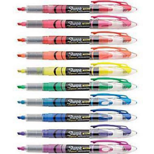 Sharpie Highlighter *10 Pack* 10 Different Colors! - Narrow Chisel *Fast Ship!*