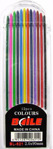 BAILE Lead Refill SET 12 Multi Colors Pencil Assorted BL-621 size 2.0mm X 90mm