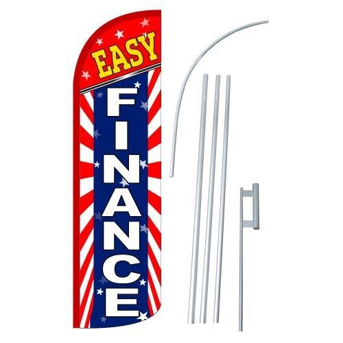 Easy finance wide windless swooper flag jumbo banner kit made in usa (one) for sale
