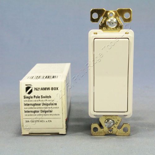 Cooper White Antimicrobial Decorator Rocker Light Switch 20A 120/277V 7621AMW