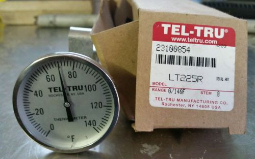 Tel tru thermometer lt225r stainless steel w/lexan cover 0 - 140 farenheit for sale