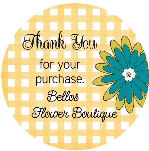 CUSTOMIZED BUSINESS THANK YOU STICKER LABELS  - FLOWER STYLE #4