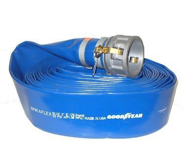 Water Pump Discharge Hose 3&#034; x 50&#039; PVC W/Quick Con18536