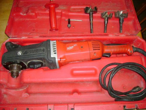 MILWAUKEE SUPER HAGW RIGHT ANGLE DRILL WITH BITS LOOK