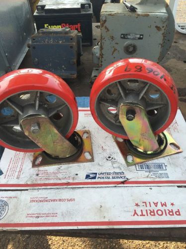 Bassick kaspar caster wheels  8 inch diameter wheel x 2 1/2&#034; wide for sale