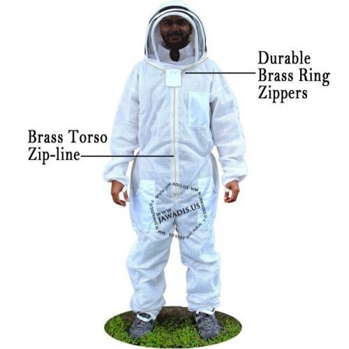 Jawadis 3xl off-white vented beekeepers beekeeping bee suit &amp; vented fence veil for sale
