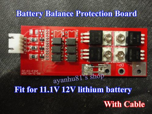 3S packs 11.1V 12V 20A Lithium Battery Protection BMS Board W/ Balanced Charging