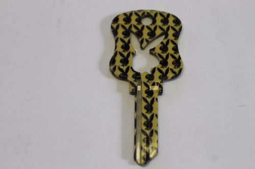 Playboy designer house key uncut kw1 kwikset locksmith security black\yellow for sale