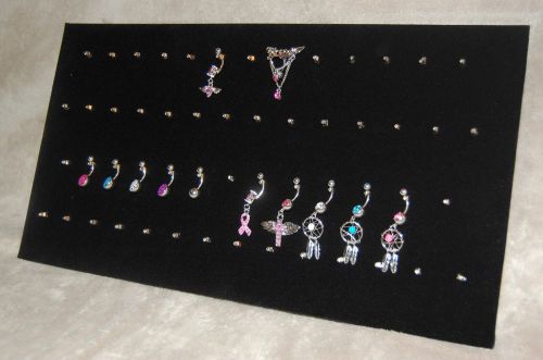 Body Jewelry Display Stand Pad w/Easel 54 Hook 14 1/8&#034; x 7 5/8&#034; BLACK