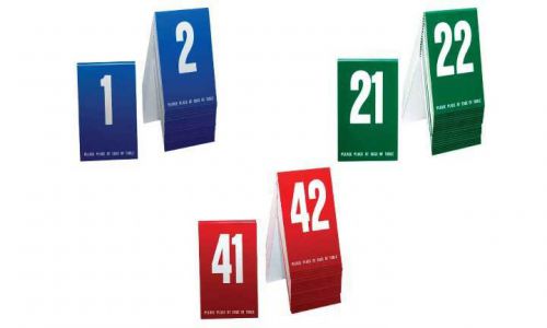 Plastic table numbers 1-60 - three color pack, tent style, free shipping for sale
