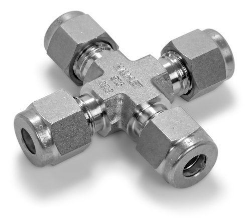 Ham-let stainless steel 316 let-lok compression fitting, cross, 3/8&#034; tube od for sale