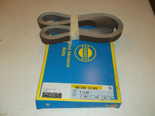 New hermes abrasive rb 346 23 mx 1&#034; x 42&#034; 220 grit pack of 25 sanding belts for sale