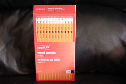 staples WOOD PENCILS #2 yellow 72 A BOX