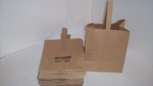 Lot of 49 Kraft Brown Gift or Retail Bags W/ Paper Handle Apprx 7&#034; x 8&#034;