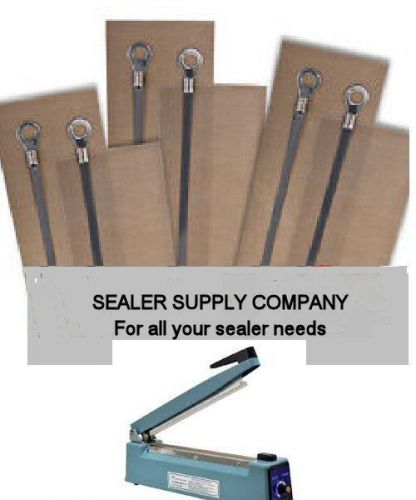 6 SIX PFS-200 x 8&#034; Impulse Heat Sealer Replacement Element Kits wires covers USA