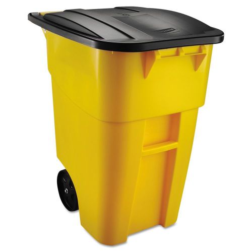Rubbermaid commercial brute heavy-duty rollout waste/utility container, 50-gal for sale