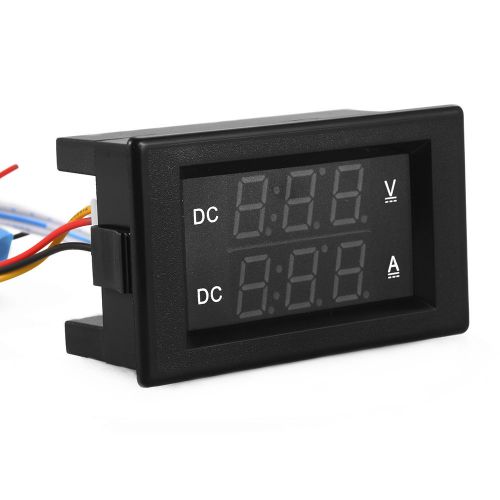 Dc 0-100v 10a red+green led dual display voltage meter ammeter voltmeter te524 for sale