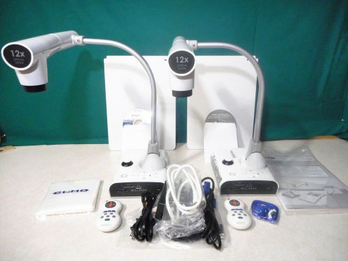 (2) elmo tt-2 visual ineractive document cameras 12x optical zoom hdmi w/remotes for sale