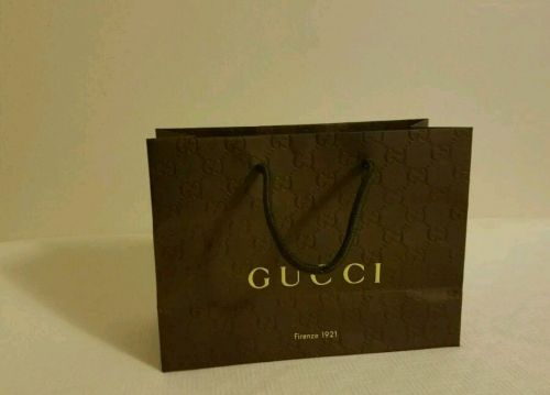 Gucci Brown and Gold Gift Bag Authentic Designer Shopping Christmas Birthday CA
