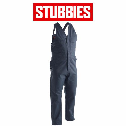 Mens Stubbies BO1513 Drill Action Back Overall Sleeveless Workwear Cotton Safety