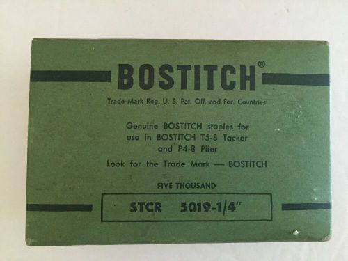 Vintage Box of BOSTITCH Staples STCR 5019 1/4&#034; T5-8 Tacker P4-8 Plier