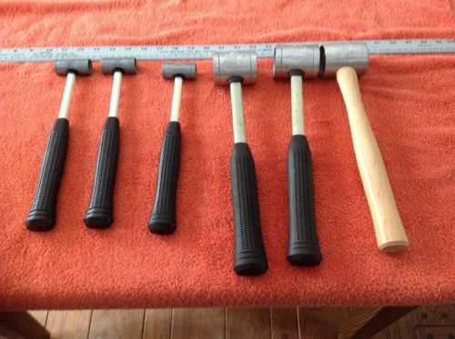 Nupla and Plumb Dead Blow Hammers SP 200 and SP 105 Lot of Six without Tips