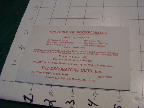 Vintage BOOKBINDING Item: 1940 postcard about GUILD OF BOOKWORKERS