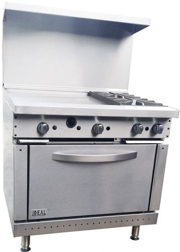 New commercial 36&#034; combination range with 2 burners &amp; 24&#034; griddle. made in usa. for sale