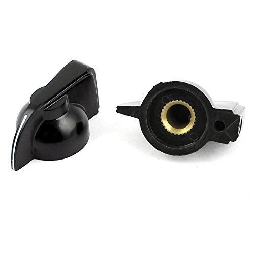 uxcell 2 Pcs Black Plastic Rotary Switch Potentiometer Knobs Caps 6mm Dia