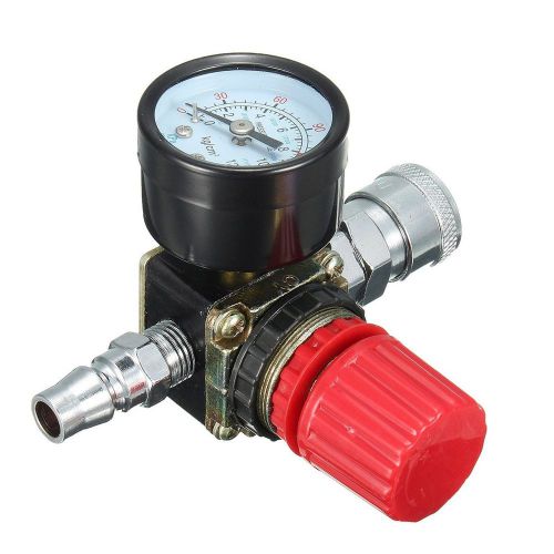 Gochange 140psi 1/4 inch air pressure regulator relief with gauge hose quick ... for sale