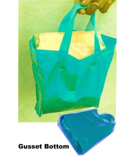 15 x 16 + 4&#034; 250 pcs soft handle ldpe glossy shopping bag all colors for sale