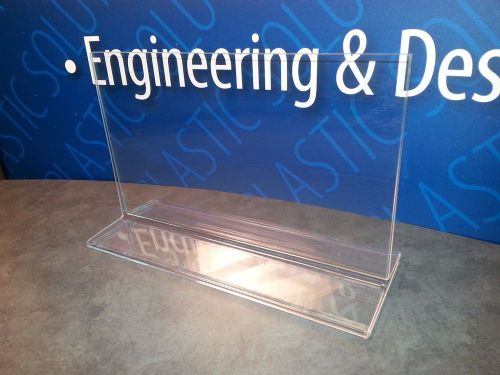 LOT OF 24 Clear Acrylic 7 x 11 Sign Holder for Tabletops, T-style Plastic
