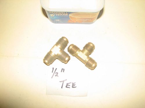 1/2&#034; sae 45° flare barstock brass water oil air gas fuel boat auto tee fitting for sale