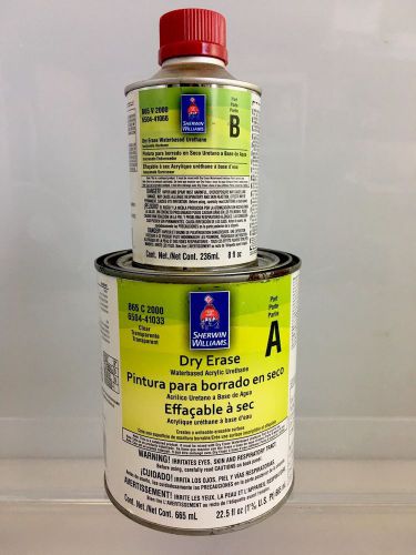 Dry Erase Urethane 2-Part Kit A/B Kit Sherwin Williams B65C2000 B625V2000 22.5oz