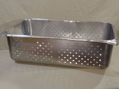 Full Size Perforated Stainless Steel Steam Restaurant Table / Hotel Pan 6&#034; USED