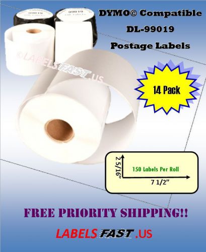 14 rolls of dymo® 99019 compatible postage labels for ebay and paypal for sale