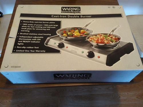 Waring WDB600 Commercial Heavy-Duty Cast Iron Double Burner Stove