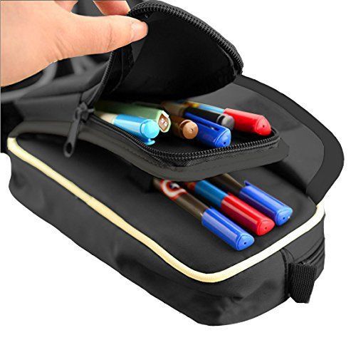 Premium Large Capacity Black Pencil Case - Pencil Pouch - Pen Case - Multi-Layer
