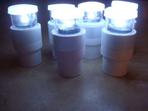 Catfish noodle jugs cool white  led light caps only fits 1/2&#034; pvc  lot of 6 for sale