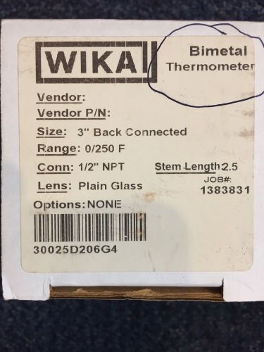 Wika Bimetallic Thermometer 0 - 250