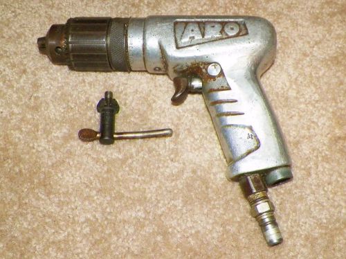 Vintage ARO Pneumatic3/8&#034; Drill Model 7386C With Chuck Key.
