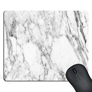 SSOIU White Marble Mouse Pad Cute Mat White Grey Rectangle Mouse Pads