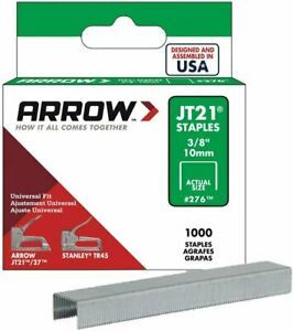 Arrow Fastener 276 Genuine JT21/T27 3/8-Inch Staples, 1,000-Pack