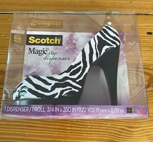 Scotch Magic Zebra Print High Heel Shoe Stiletto Tape Dispenser NEW IN BOX