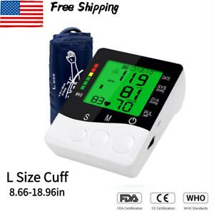 Upper Arm Blood Pressure Monitor Sphygmomanometer Voice BP Heart Rate Machine