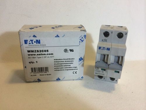 Eaton WMZS2C05 miniature circuit breaker 5A 10KA Type C DP UL1077 FAST SHIPPING!