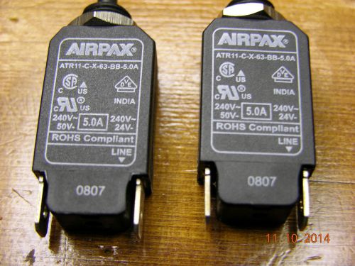 LOT OF 2  airpax 5 amp mini push button circuit breaker