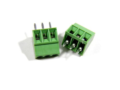 50pcs pcb screw terminal block 2.54mm pitch 3 pins  pcb mount 3 ways 150v 6a new for sale