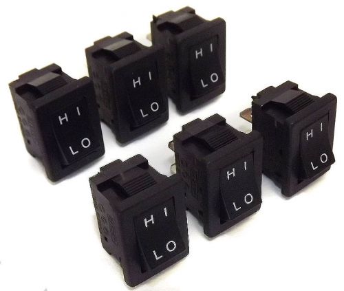 Lot 6 rocker switch 2-position hi-lo / on-off 120v 10a / 250v 5a new / avail qty for sale