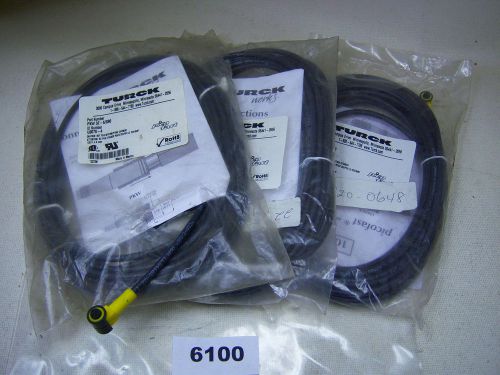 (6100) lot of 3 turck cordset pkw 3z-6/s90 4a 125vac dc 6m for sale